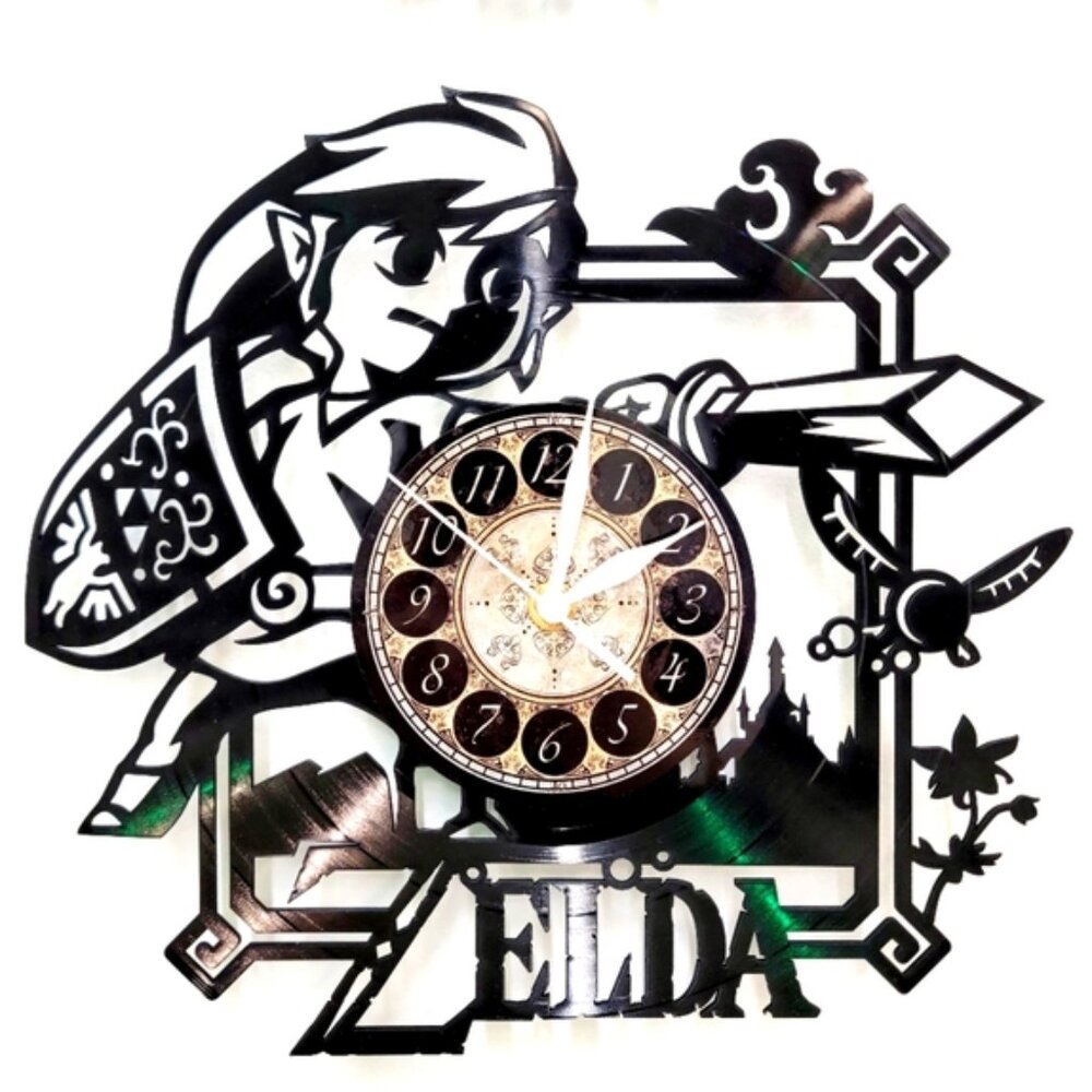 ZELDA | Vinyl Record Clock | Game Room Wall Art Clock
